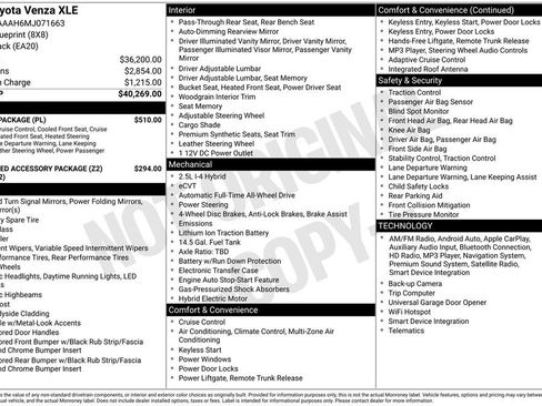 Certified 2021 Toyota Venza XLE w/ Softex Package image 32