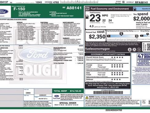Certified 2024 Ford F150 Lariat w/ Equipment Group 502A High AWD/4WD image 51
