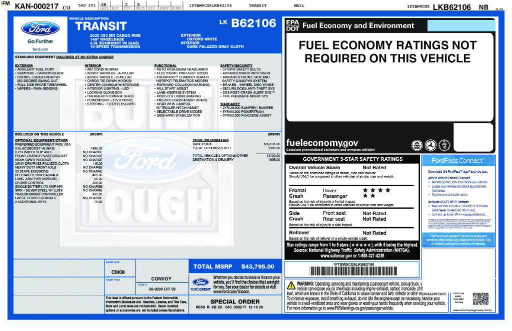 Certified 2020 Ford Transit 350 Medium Roof RWD image 42