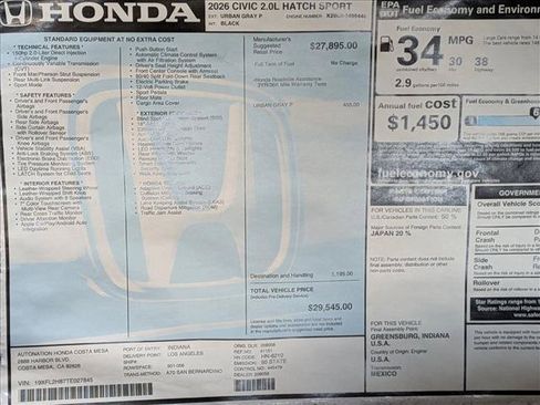 New 2026 Honda Civic Sport image 17