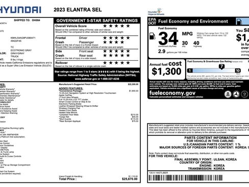 Used 2023 Hyundai Elantra SEL w/ Convenience Package FWD image 5