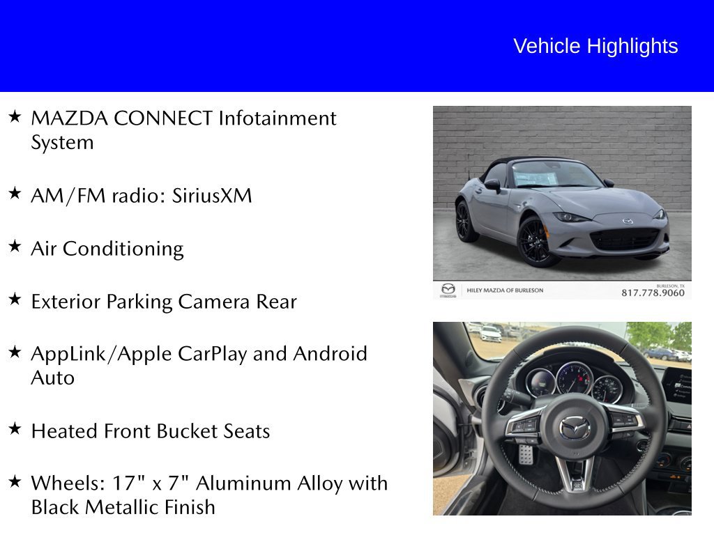 New 2026 MAZDA MX-5 Miata Club w/ Interior Package RWD image 9