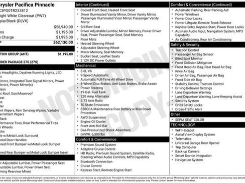 New 2026 Chrysler Pacifica Pinnacle w/ Trailer Tow Group image 32