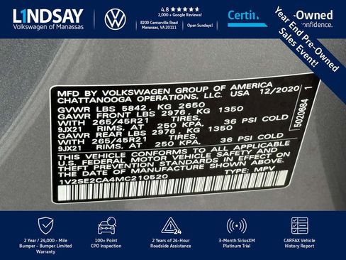 Certified 2021 Volkswagen Atlas Cross Sport SEL R-Line image 27