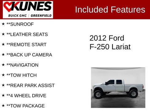 Used 2012 Ford F250 Lariat w/ Lariat Ultimate Pkg AWD/4WD image 2