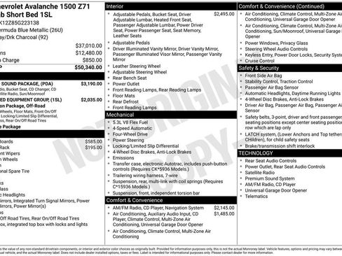 Used 2005 Chevrolet Avalanche Z71 w/ Sun And Sound Package AWD/4WD image 33
