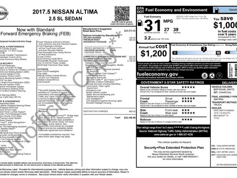 Used 2017 Nissan Altima 2.5 SL w/ Technology Package FWD image 3