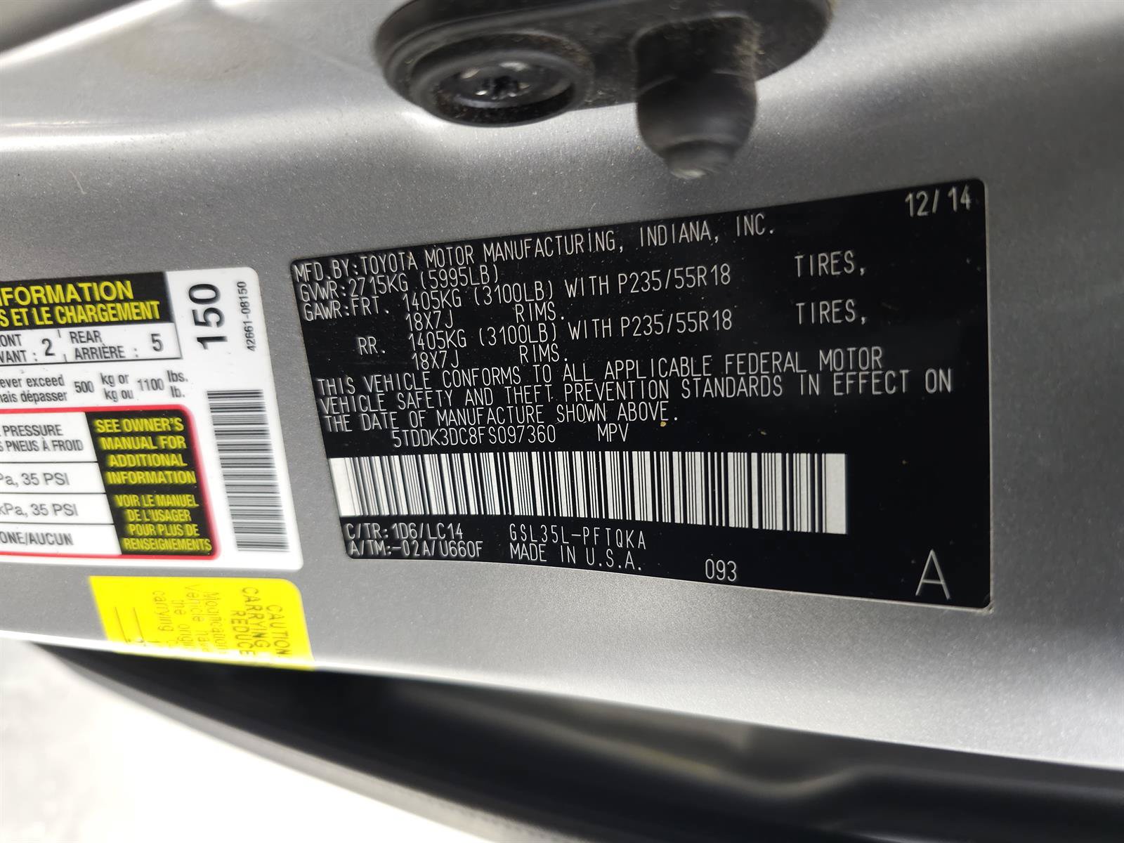 Used 2015 Toyota Sienna XLE w/ XLE Navigation Package AWD/4WD image 30