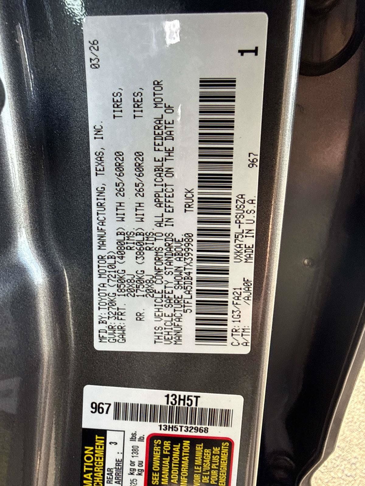 Used 2026 Toyota Tundra SR5 w/ SX Package AWD/4WD image 29
