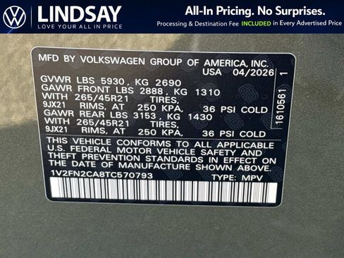 New 2026 Volkswagen Atlas SEL Premium R-Line AWD/4WD image 22