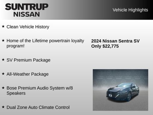 Used 2024 Nissan Sentra SV w/ SV Premium Package FWD image 8