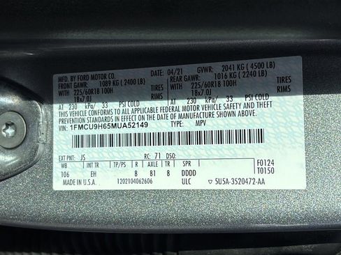 Used 2021 Ford Escape SEL image 44