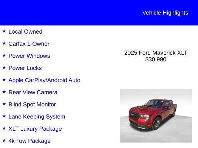 Used 2025 Ford Maverick XLT w/ XLT Luxury Package AWD/4WD image 2