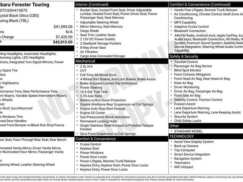 Certified 2025 Subaru Forester Touring image 59