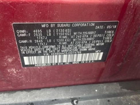 Used 2018 Subaru Outback 2.5i AWD/4WD image 14