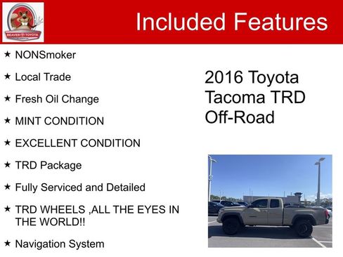 Used 2016 Toyota Tacoma TRD Off-Road w/ Towing Package image 5