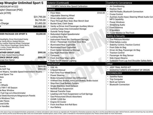 Used 2020 Jeep Wrangler Unlimited Sport S AWD/4WD image 5