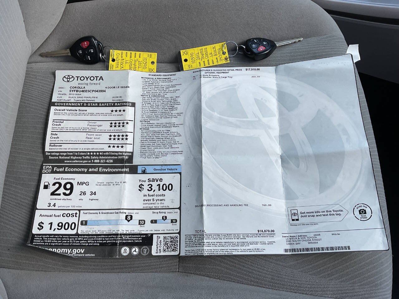 Used 2012 Toyota Corolla LE FWD image 38