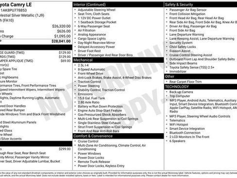 Used 2023 Toyota Camry LE FWD image 1