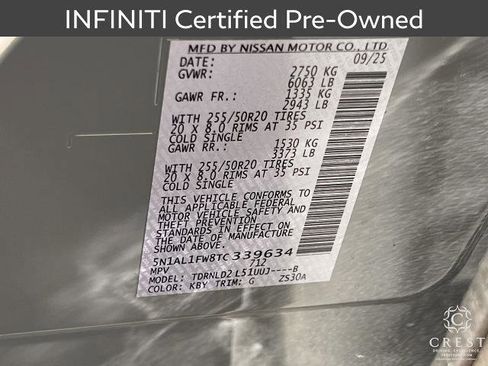 Certified 2026 INFINITI QX60 Sport w/ Dark Cargo Package AWD/4WD image 22