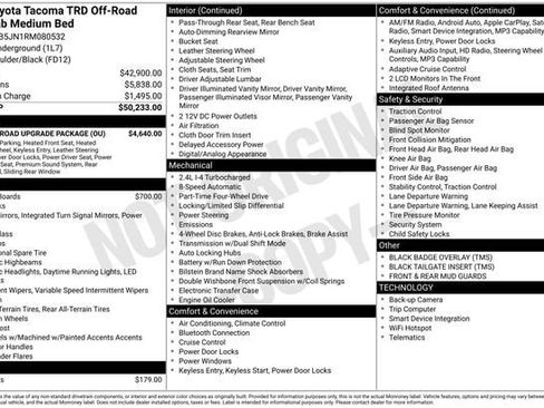 Certified 2024 Toyota Tacoma TRD Off-Road w/ TRD Off Road Upgrade Package AWD/4WD image 35
