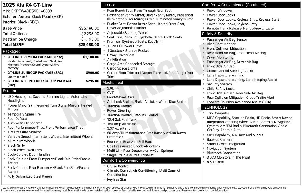 Used 2025 Kia K4 GT-Line w/ GT-Line Premium Package FWD image 6