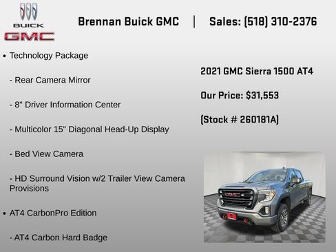Certified 2021 GMC Sierra 1500 AT4 w/ AT4 Premium Package AWD/4WD image 6