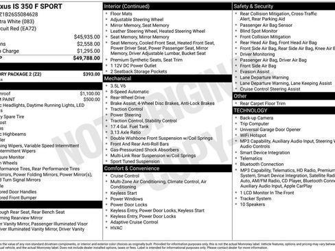 Used 2025 Lexus IS 350 F Sport w/ Accessory Package 2 RWD image 3