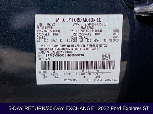 Used 2022 Ford Explorer ST w/ Equipment Group 401A image 38