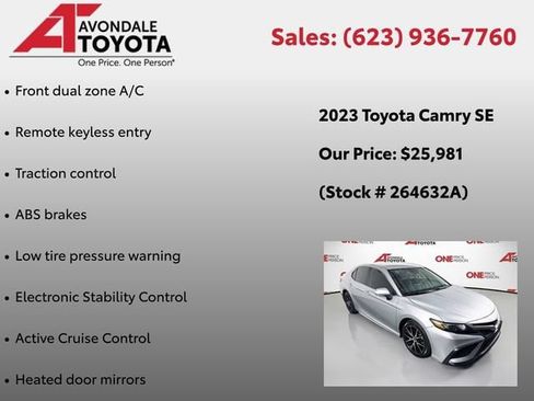 Used 2023 Toyota Camry SE FWD image 7