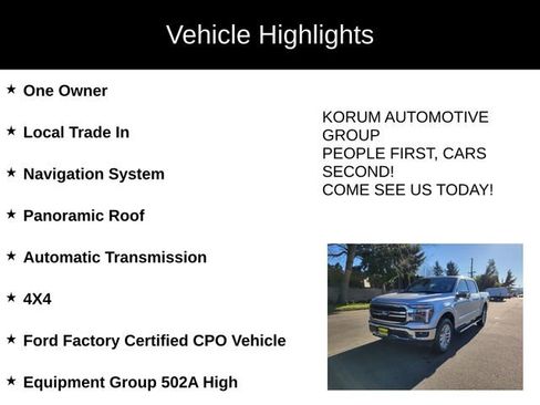 Certified 2025 Ford F150 Lariat w/ Equipment Group 502A High image 4