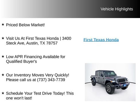 Used 2025 Jeep Gladiator Rubicon w/ Safety Group AWD/4WD image 10