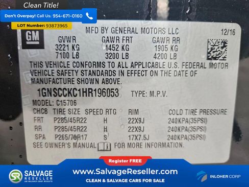Used 2017 Chevrolet Tahoe Premier RWD image 17