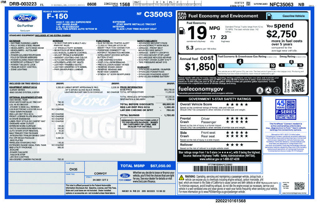Used 2022 Ford F150 Lariat w/ Max Trailer Tow Package AWD/4WD image 38