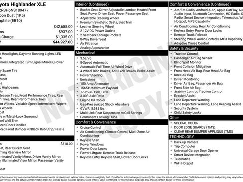 Used 2022 Toyota Highlander XLE AWD/4WD image 6