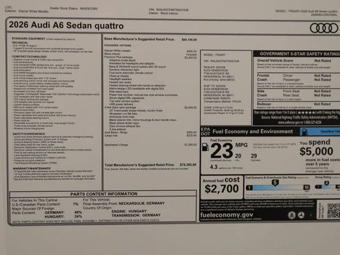 New 2026 Audi A6 Premium Plus image 30