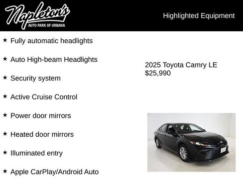 Used 2025 Toyota Camry LE FWD image 16