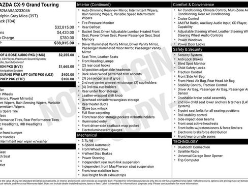 Used 2010 MAZDA CX-9 Grand Touring w/ Moonroof & Bose Audio Pkg image 28