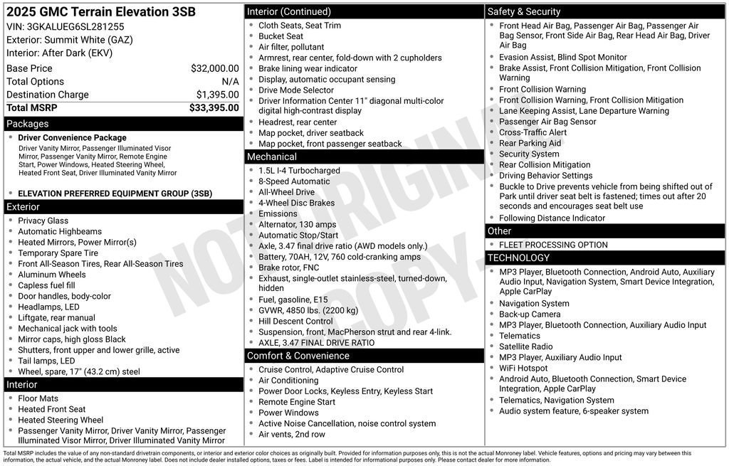 Certified 2025 GMC Terrain Elevation AWD/4WD image 34
