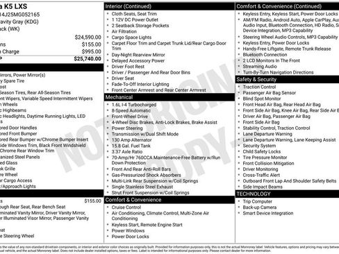 Certified 2021 Kia K5 LXS FWD image 10