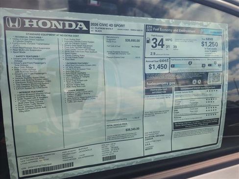 New 2026 Honda Civic Sport image 20