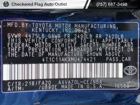 Used 2021 Toyota Camry LE FWD image 18
