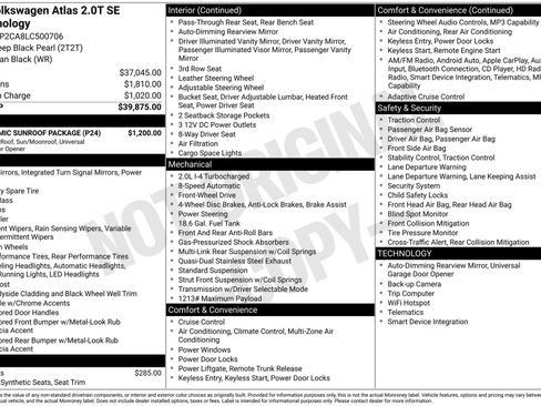 Used 2020 Volkswagen Atlas SE w/ Panoramic Sunroof Package FWD image 1