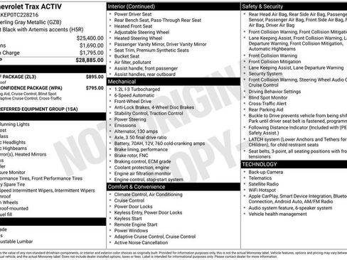 New 2026 Chevrolet Trax ACTIV w/ Sunroof Package FWD image 28