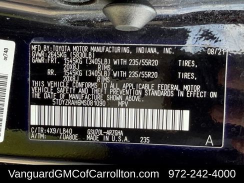 Used 2021 Toyota Highlander Limited FWD image 37