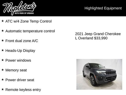 Used 2021 Jeep Grand Cherokee L Overland w/ Advanced Protech Group III image 16