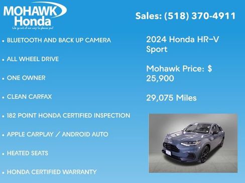 Certified 2024 Honda HR-V Sport image 8