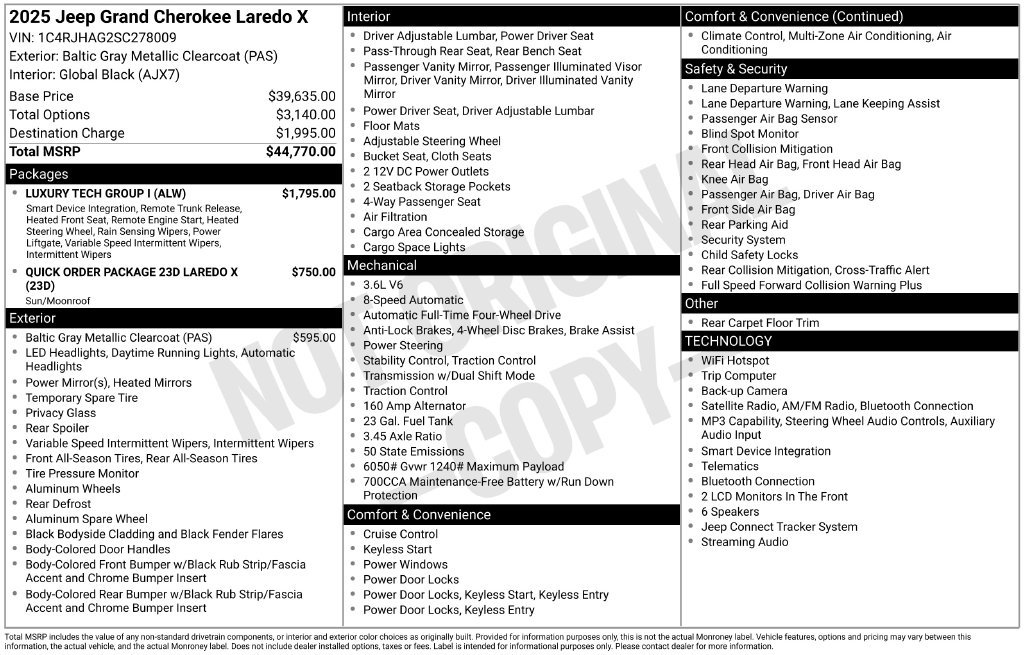 Certified 2025 Jeep Grand Cherokee Laredo X w/ Luxury Tech Group I AWD/4WD image 43