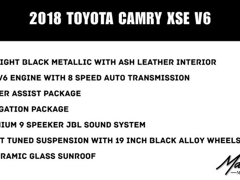 Used 2018 Toyota Camry XSE w/ Driver Assist Package FWD image 2