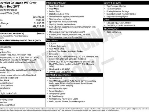 Certified 2019 Chevrolet Colorado W/T w/ WT Convenience Package RWD image 24